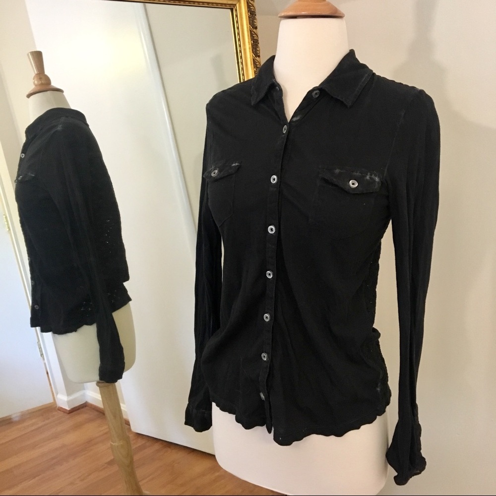 Urban Outfitters Distressed Buttoned Lattice Back